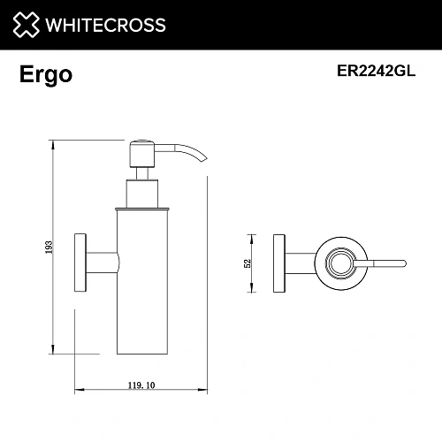 Дозатор жидкого мыла WHITECROSS Ergo ER2242GL золото Дозатор жидкого мыла WHITECROSS Ergo ER2242GL золото
