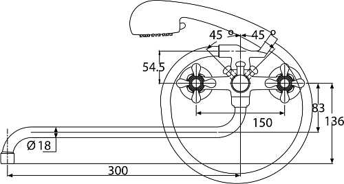 Смеситель для ванны Kaiser Carlson Style 44255 Смеситель для ванны Kaiser Carlson Style 44255