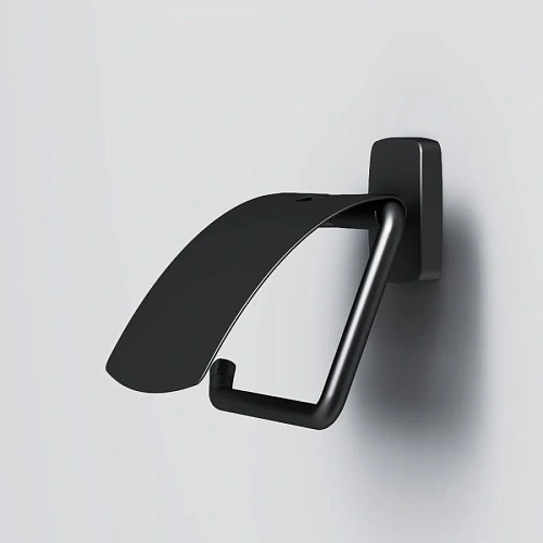 Держатель туалетной бумаги AM.PM Gem A90341422 с крышкой, черный Держатель туалетной бумаги AM.PM Gem A90341422 с крышкой, черный