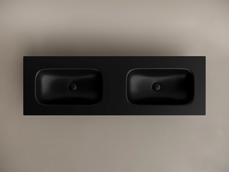 Раковина Ceramica Nova Grace CN7022MBwx мебельная 1410x457x137 с двумя чашами без отверстий под смеситель, черный матовый Раковина Ceramica Nova Grace CN7022MBwx мебельная 1410x457x137 с двумя чашами без отверстий под смеситель, черный матовый
