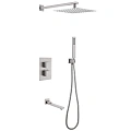 Душевая система ABBER Daheim AF8250SP скрытого монтажа с изливом, термостат, сатин Душевая система ABBER Daheim AF8250SP скрытого монтажа с изливом, термостат, сатин