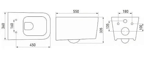 Комплект унитаза BERGES FLOE с инсталляцией NOVUM525, кнопкой L5 Soft Touch черной, сиденье дюроплас 043279 Комплект унитаза BERGES FLOE с инсталляцией NOVUM525, кнопкой L5 Soft Touch черной, сиденье дюроплас 043279