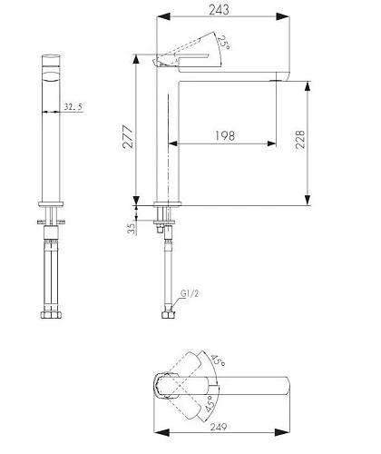 Смеситель для раковины Kaiser Saga 53033 Смеситель для раковины Kaiser Saga 53033