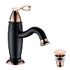 Смеситель для раковины Lemark Prime LM6106BRG , черный/розовое золото