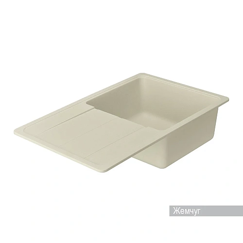 Кухонная мойка Aquaton Аманда 1A712832AD240 из литого мрамора, прямоугольная, с крылом жемчуг Кухонная мойка Aquaton Аманда 1A712832AD240 из литого мрамора, прямоугольная, с крылом жемчуг