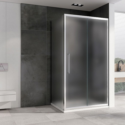 Душевой уголок ABBER Schwarzer Diamant AG30150MH-S50M 150x50 см универсальный, профиль хром, стекло матовое Душевой уголок ABBER Schwarzer Diamant AG30150MH-S50M 150x50 см универсальный, профиль хром, стекло матовое