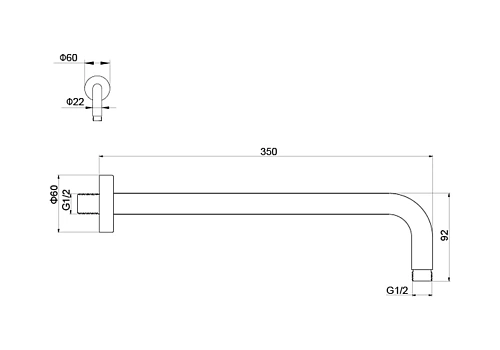 Кронштейн верхнего душа Aquatek AQ2174MB Черный матовый Кронштейн верхнего душа Aquatek AQ2174MB Черный матовый