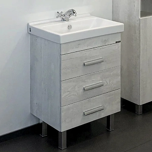 Тумба с раковиной Comforty Никосия-60Н 00004142203 дуб белый раковина Fest 60 F01 Тумба с раковиной Comforty Никосия-60Н 00004142203 дуб белый раковина Fest 60 F01