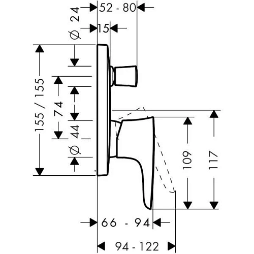 Смеситель для ванны Hansgrohe однорычажный, СМ, со встроенной защитной комбинацией в соот. с EN1717 15447000. Смеситель для ванны Hansgrohe однорычажный, СМ, со встроенной защитной комбинацией в соот. с EN1717 15447000.