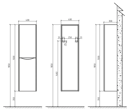 Шкаф-пенал BelBagno Ancona-N ANCONA-N-1500-2A-SC-BL-R правый Шкаф-пенал BelBagno Ancona-N ANCONA-N-1500-2A-SC-BL-R правый