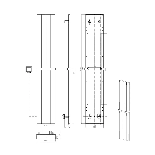 Полотенцесушитель электрический Boheme Flat MATT GOLD 725-MG Полотенцесушитель электрический Boheme Flat MATT GOLD 725-MG