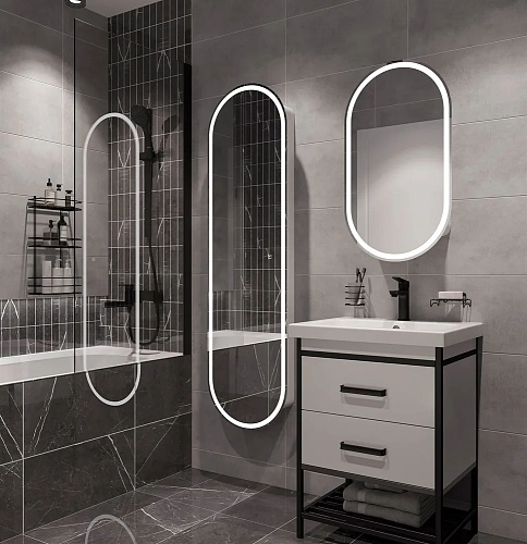 Шкаф-пенал STWORKI Мальмё МВК075 45, с подсветкой, белый 541671 Шкаф-пенал STWORKI Мальмё МВК075 45, с подсветкой, белый 541671