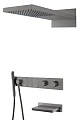 Душевая система Boheme ZODIAC с термостатом GUN METAL встраиваемая 133-2-GM Душевая система Boheme ZODIAC с термостатом GUN METAL встраиваемая 133-2-GM