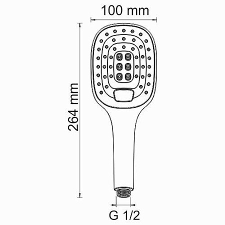 Душевая лейка WasserKRAFT A062 3-функциональная белый/хром