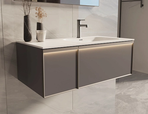 Тумба под раковину Vincea Elise 1000 VMC-4EL100MG-R подвесная, правая, серый матовый Тумба под раковину Vincea Elise 1000 VMC-4EL100MG-R подвесная, правая, серый матовый