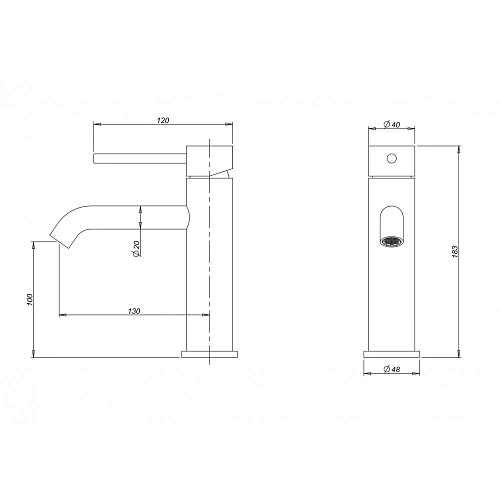Смеситель для раковины Milacio Ultra ( MCU.550.MB ) черный матовый Смеситель для раковины Milacio Ultra ( MCU.550.MB ) черный матовый