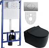 Комплект Унитаз подвесной STWORKI Ноттвиль SETK3104-2616 безободковый, с микролифтом, черный + Систе 587878