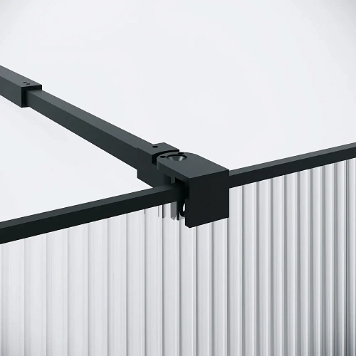 Душевая перегородка Niagara Nova NG-481-90FBLACK (90х200) черный матовый, стекло рифленое/тонированное Душевая перегородка Niagara Nova NG-481-90FBLACK (90х200) черный матовый, стекло рифленое/тонированное