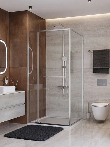 Душевой уголок CEZARES LUX-AH-FS-11-100/90-C-CR 100x90 см, профиль хром, стекло прозрачное Душевой уголок CEZARES LUX-AH-FS-11-100/90-C-CR 100x90 см, профиль хром, стекло прозрачное