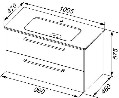 Тумба под раковину DREJA GIO, 100 см, подвесная, 2 ящика, белый глянец 77.0105W Тумба под раковину DREJA GIO, 100 см, подвесная, 2 ящика, белый глянец 77.0105W