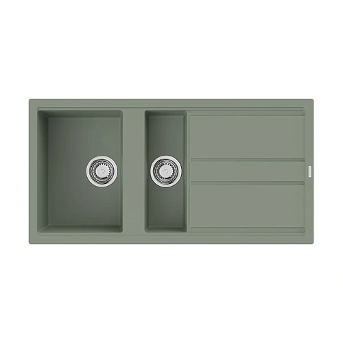 Кухонная мойка Omoikiri Kitagawa 100-2-WG Artceramic/wind green 4993252 Кухонная мойка Omoikiri Kitagawa 100-2-WG Artceramic/wind green 4993252