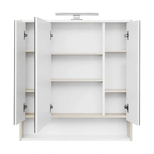 Зеркальный шкаф Aquaton Рико 80 белый, ясень фабрик 1A215302RIB90 Зеркальный шкаф Aquaton Рико 80 белый, ясень фабрик 1A215302RIB90