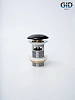 Картинка анонса товара «донный клапан gid с переливом bl100-1 72202k черный глянцевый 7x7x10»