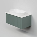 Тумба под раковину La Fenice TERRA Grigio 80 NFNC-01-TER-G-80-3-GG серо-зеленая матовая с белой столешницей Тумба под раковину La Fenice TERRA Grigio 80 NFNC-01-TER-G-80-3-GG серо-зеленая матовая с белой столешницей
