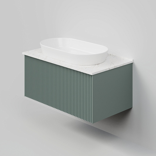 Тумба под раковину La Fenice TERRA Grigio 80 NFNC-01-TER-G-80-3-GG серо-зеленая матовая с белой столешницей Тумба под раковину La Fenice TERRA Grigio 80 NFNC-01-TER-G-80-3-GG серо-зеленая матовая с белой столешницей
