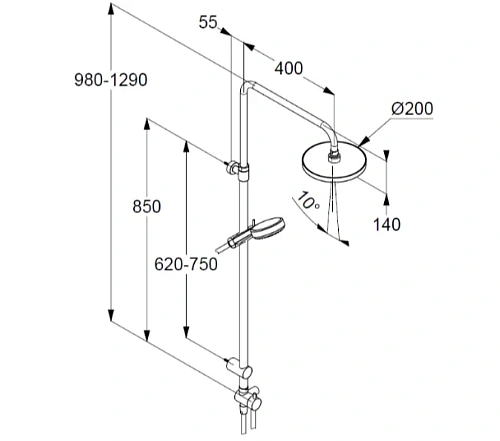 Душевая система Kludi DIVE 6808005-00 хром Душевая система Kludi DIVE 6808005-00 хром