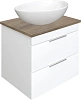 Тумба с раковиной STWORKI Копенгаген 60 белая, с раковиной STWORKI Moduo 55 Leaf 584887