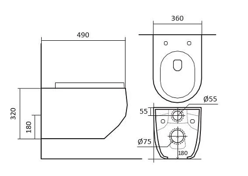Унитаз подвесной Aquatek ЕВРОПА AQ1900-00 490x360x320 безободковый, тонкое сиденье Soft Close Унитаз подвесной Aquatek ЕВРОПА AQ1900-00 490x360x320 безободковый, тонкое сиденье Soft Close