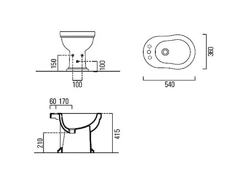 Биде напольное GSI Classic 8762111 Биде напольное GSI Classic 8762111