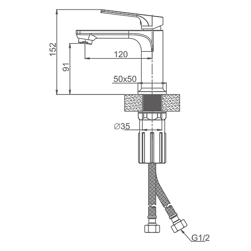 Смеситель для раковины Splenka S30.10.09, графит Смеситель для раковины Splenka S30.10.09, графит