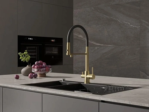 Смеситель для кухни Cersanit ZEN 68251 золотой Смеситель для кухни Cersanit ZEN 68251 золотой