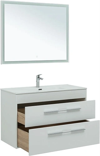 Комплект мебели Aquanet Августа 100 белый (ручка хром) 00281160 Комплект мебели Aquanet Августа 100 белый (ручка хром) 00281160