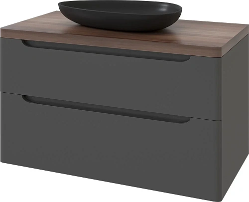 Тумба с раковиной STWORKI Берген 100 серая с темной столешницей, Bocchi Etna 1114-004-0125 568128 Тумба с раковиной STWORKI Берген 100 серая с темной столешницей, Bocchi Etna 1114-004-0125 568128