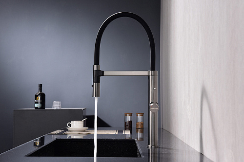 Смеситель для кухни Paulmark LEADER вороненая сталь Le214101-GM Смеситель для кухни Paulmark LEADER вороненая сталь Le214101-GM