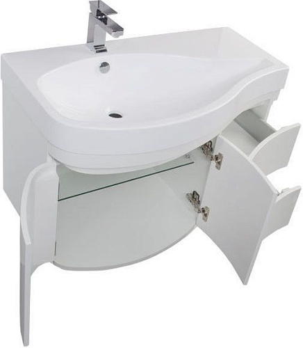 Тумба под раковину Aquanet Сопрано 95 L белый (2 дверцы 2 ящика) 00169631 Тумба под раковину Aquanet Сопрано 95 L белый (2 дверцы 2 ящика) 00169631