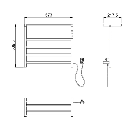 Полотенцесушитель электрический Wonzon & Woghand с полкой, брашированный никель (WW-A402-BR) Полотенцесушитель электрический Wonzon & Woghand с полкой, брашированный никель (WW-A402-BR)