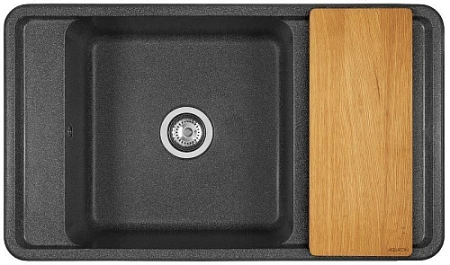 Кухонная мойка Aquaton Беллис 87 1A724832BS210 из литого мрамора, графит Кухонная мойка Aquaton Беллис 87 1A724832BS210 из литого мрамора, графит