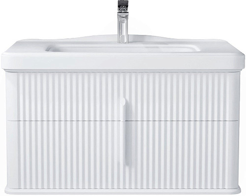 Тумба с раковиной STWORKI Молде 95 белая, с сифоном 579358 Тумба с раковиной STWORKI Молде 95 белая, с сифоном 579358