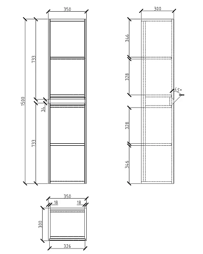 Шкаф-пенал BelBagno Pietra 35 Polissandro PIETRA-1500-2A-SC-PL 300x350 мм Шкаф-пенал BelBagno Pietra 35 Polissandro PIETRA-1500-2A-SC-PL 300x350 мм
