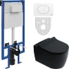 Комплект Унитаз подвесной STWORKI Ноттвиль SETK3104-2616 безободковый, с микролифтом, черный + Систе 587853