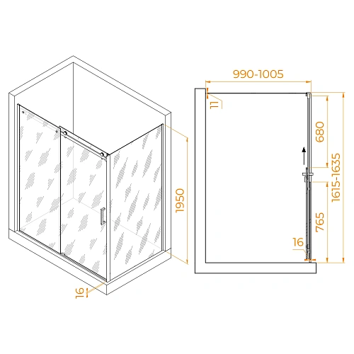 Душевой уголок RGW TO-44 (TO-14 + Z-050-2) 1600x1000 мм 02074460-11 хром Easy Clean Душевой уголок RGW TO-44 (TO-14 + Z-050-2) 1600x1000 мм 02074460-11 хром Easy Clean
