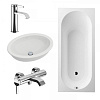 Картинка анонса товара «комплект: ванна villeroy&amp;boch 1004gr с раковиной и смесителями»