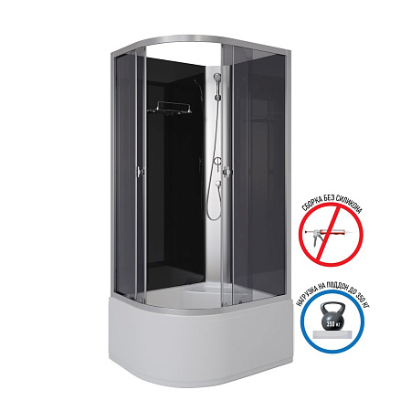 Душевая кабина Niagara Eco E90/70/40R/TN/BK (900х700х1950) E90/70/40R/TN/BK