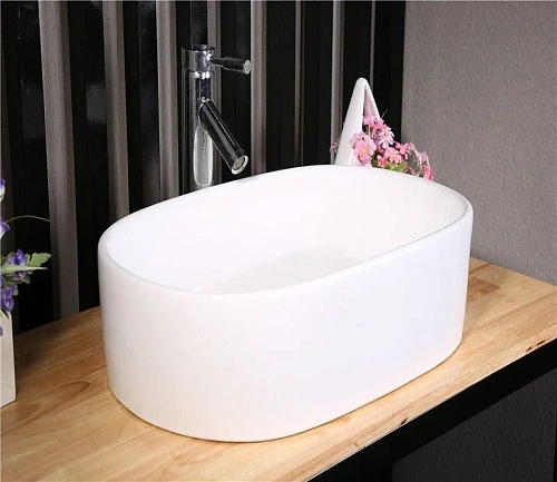 Раковина CeramaLux 9025-1 накладная, белый Раковина CeramaLux 9025-1 накладная, белый