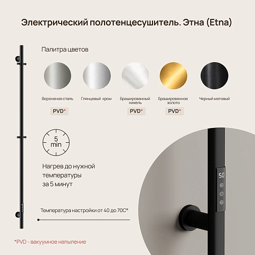 Полотенцесушитель электрический SANCOS Etna 150x3 SC13001GG I-образный вороненая сталь Полотенцесушитель электрический SANCOS Etna 150x3 SC13001GG I-образный вороненая сталь