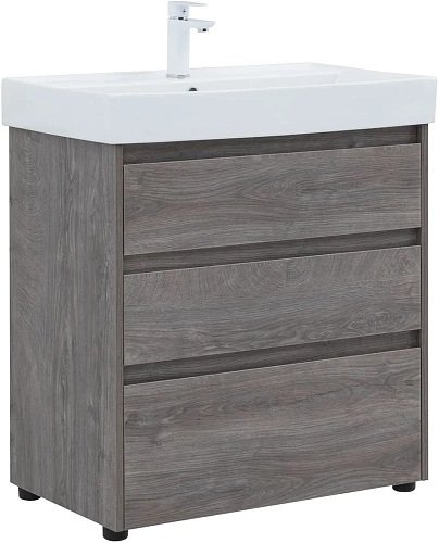 Тумба под раковину Aquanet Nova Lite 75 дуб рошелье (3 ящика) 00302473 Тумба под раковину Aquanet Nova Lite 75 дуб рошелье (3 ящика) 00302473